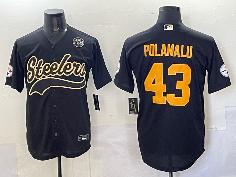 Men 2025 Pittsburgh Steelers #43 Polamalu black 3th generation Joint Name Nike Limited NFL Jersey style 008->washington commanders->NFL Jersey